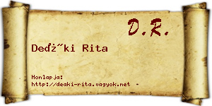 Deáki Rita névjegykártya